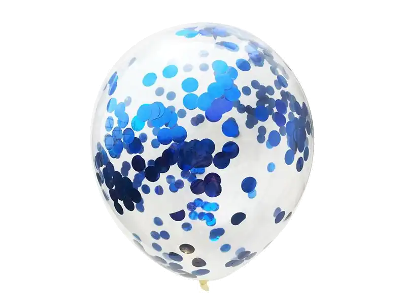 Синий латексный шар с конфетти внутри