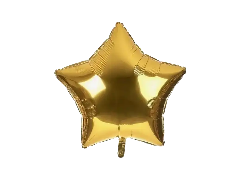 Фольгированный золотой шар в форме звезды